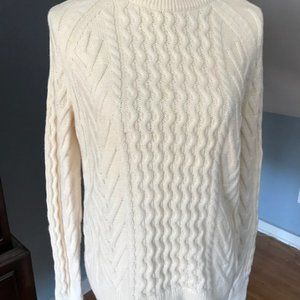 White Cotton Cable sweater